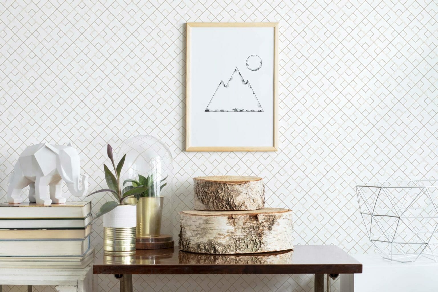 Geometric Square Wallpaper Peel And Stick Or Non Pasted