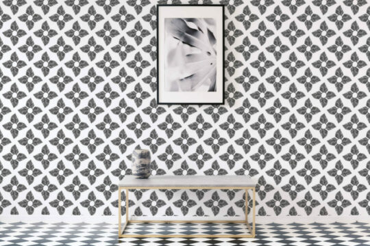 Geometric leaf wallpaper for walls
