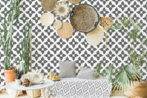 Black and white leaf wallpaper- Peel and Stick Removable | Fancy Walls