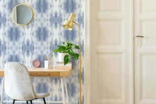 Blue tie-dye temporary wallpaper