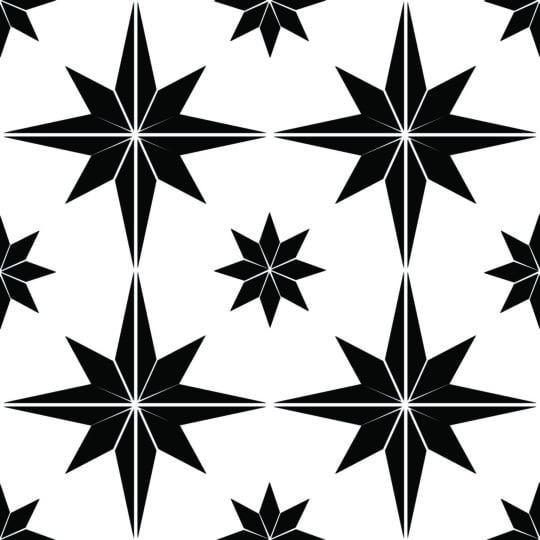 Geometric star design black and white