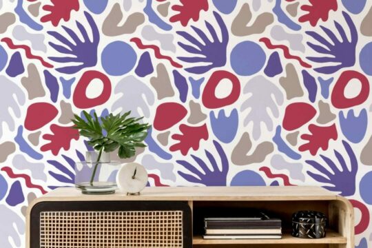Multicolor abstract seaweed peel and stick removable wallpaper