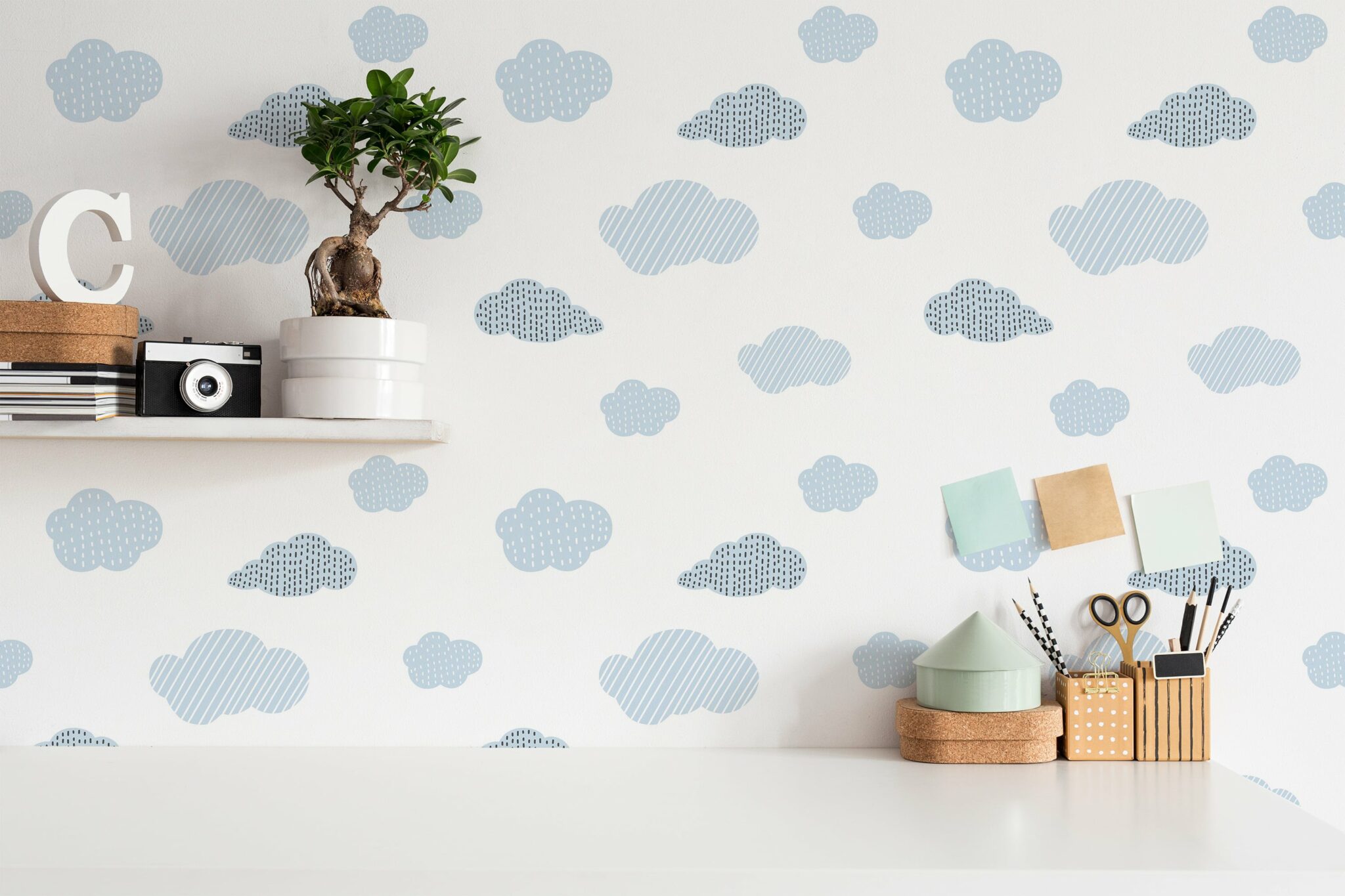 Cloud Wallpaper - Peel and Stick or Non-Pasted