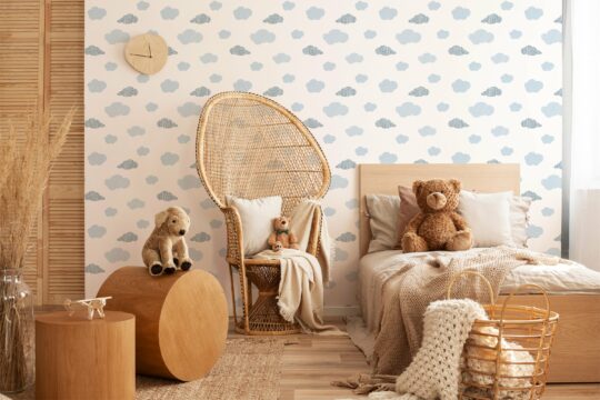 baby blue nursery wallpaper