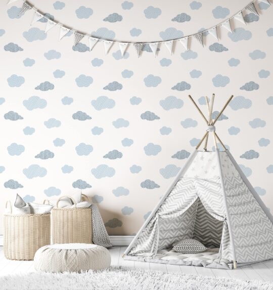 nursery wallpaper with clouds