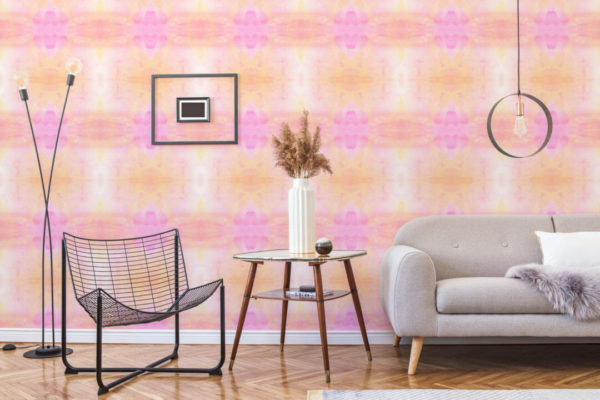 Pink tie-dye wallpaper peel and stick
