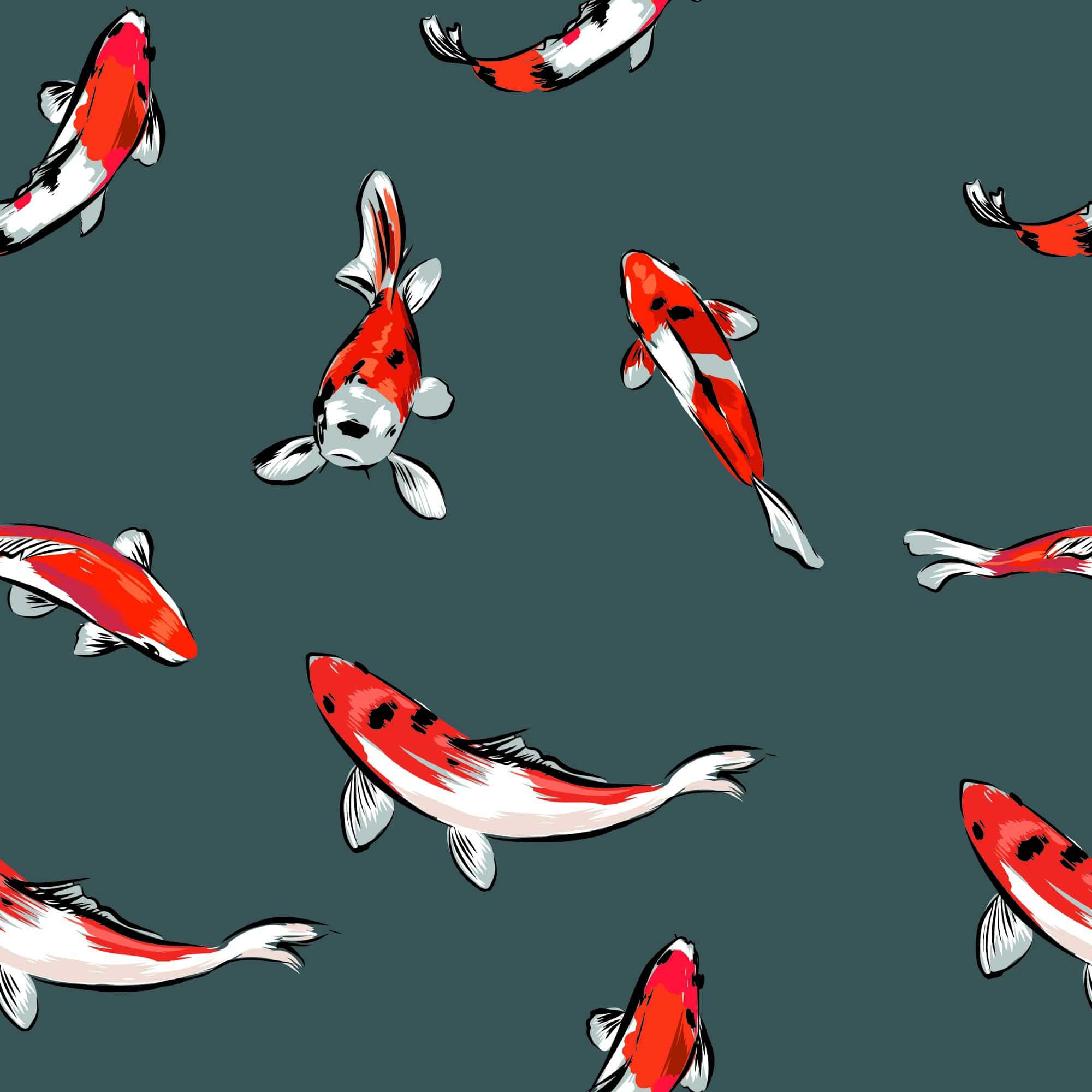 Japanese Pattern Asian Print Koi Fish Design Japanese  Etsy  Koi fish  Seamless wallpaper Koi fish designs