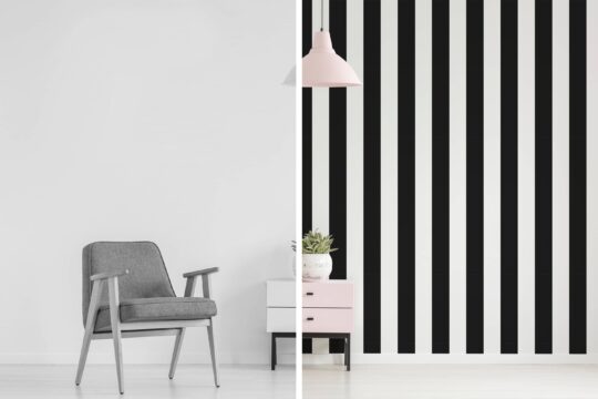 black and white hallway/entryway peel and stick removable wallpaper