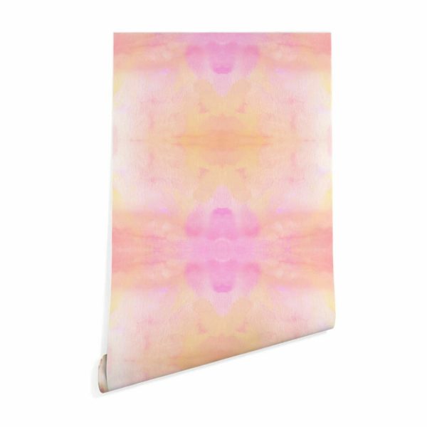Pink tie-dye peel and stick removable wallpaper