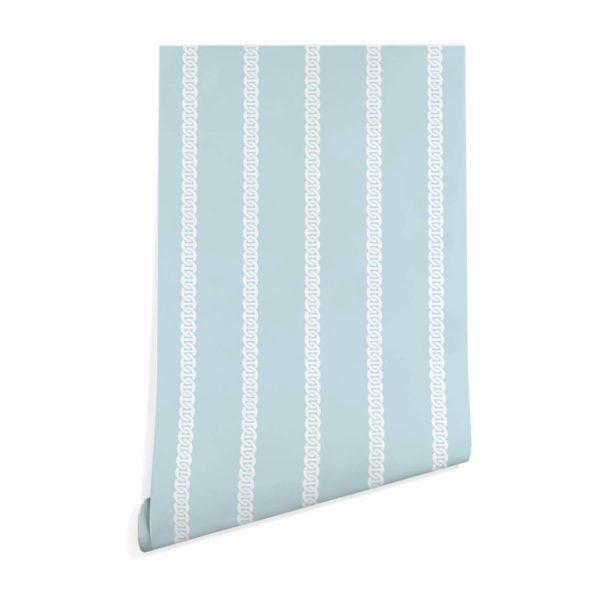 Blue striped peel stick wallpaper