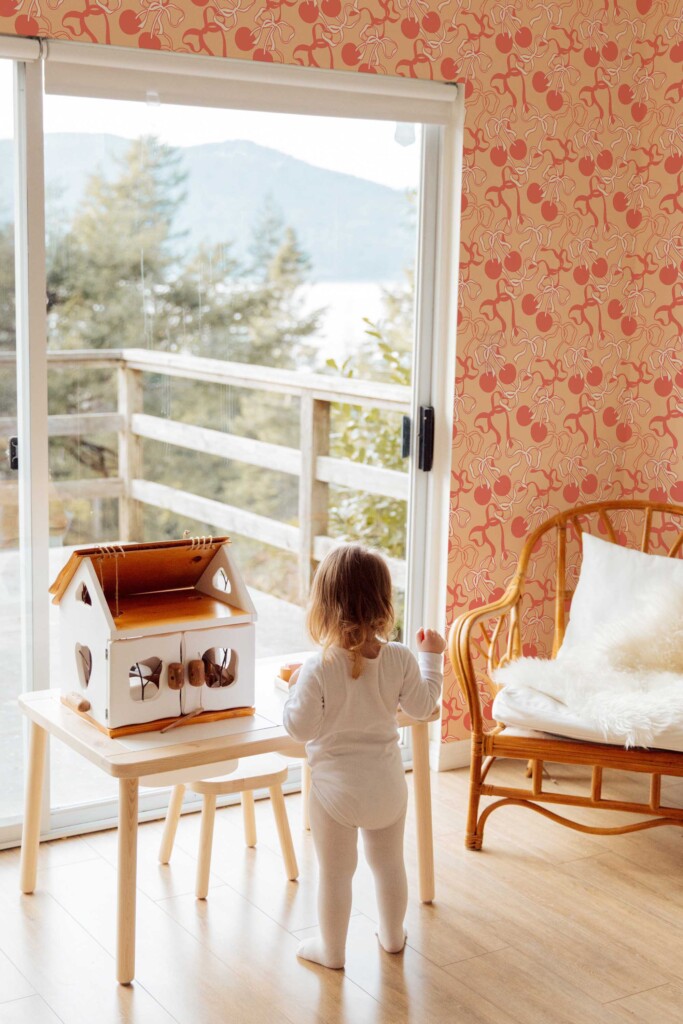 Eclectic Coral Fun wallpaper for Kids room walls by Fancy Walls