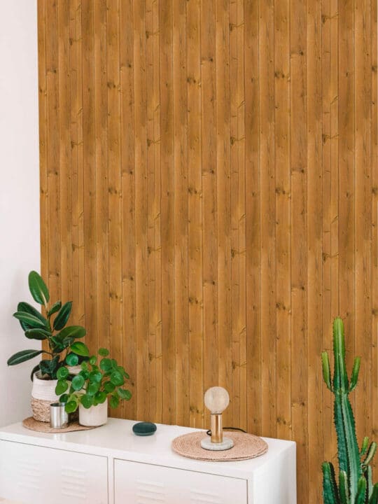 Brown wood stick on wallpaper