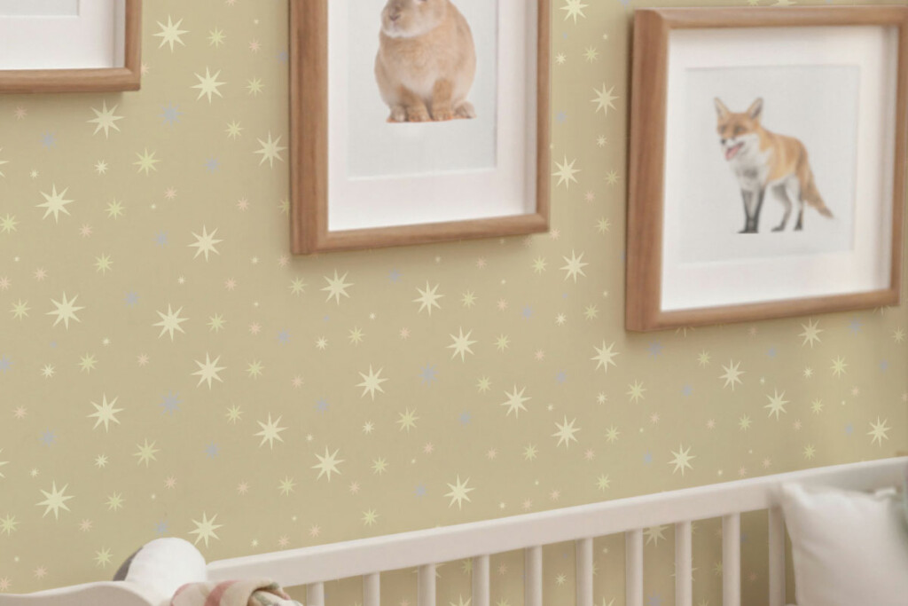 brown nursery stars neutral nursery wallpaper 