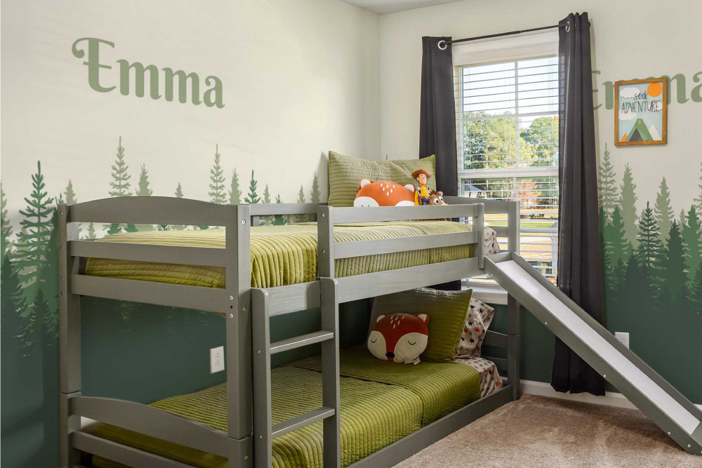 Spruce forest wall mural - nursery name mural design by Fancy Walls