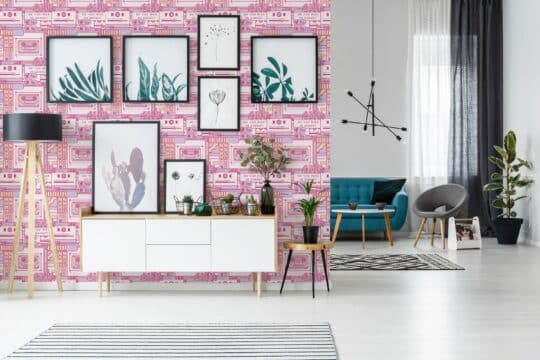 pattern pink traditional wallpaper