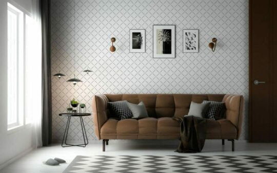 Geometric diamond pattern wallpaper for walls