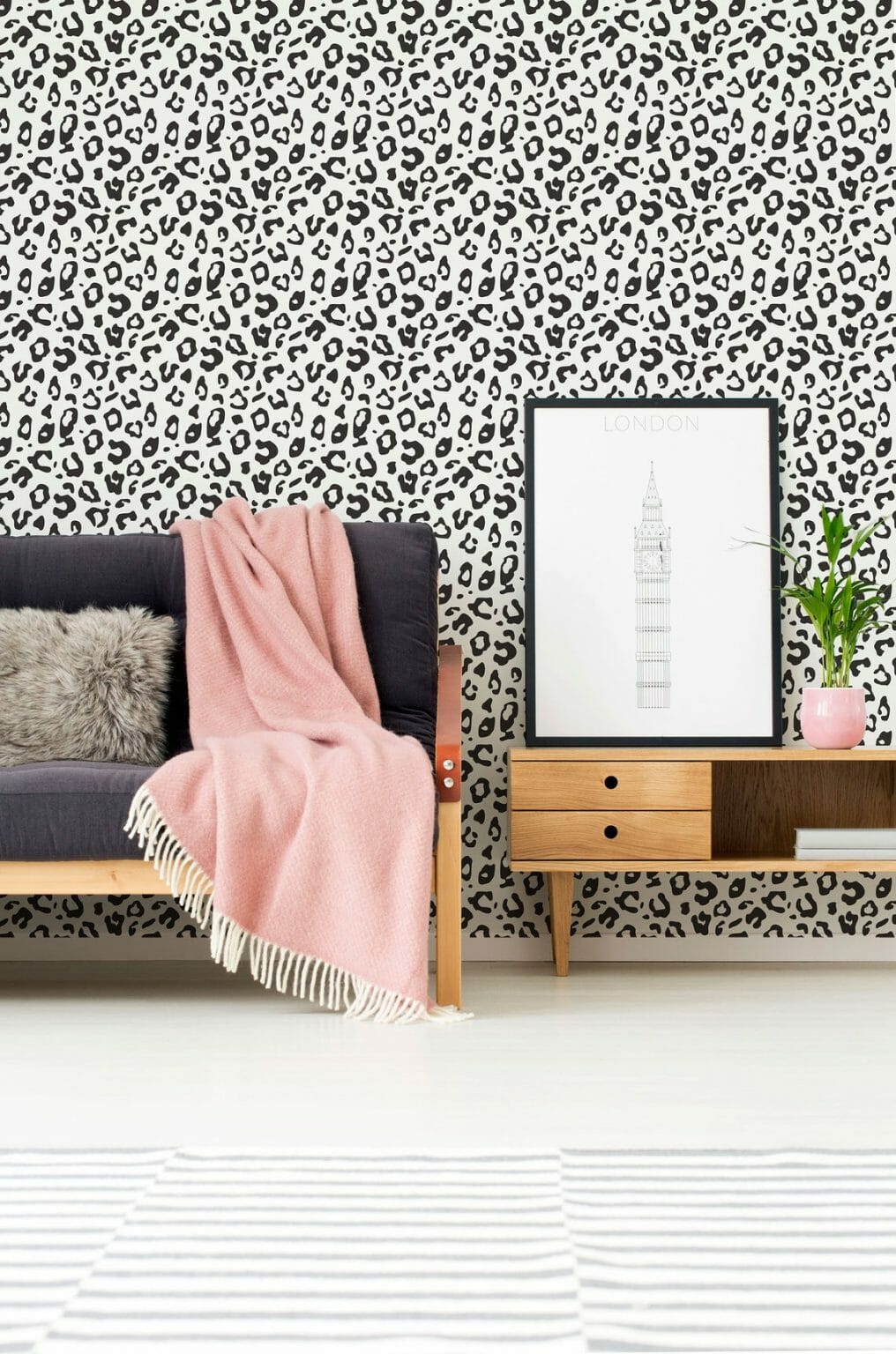 Leopard print wallpaper - PVC-Free Peel and Stick or Traditional wallpaper