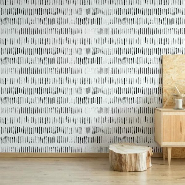 Vertical brush stroke striped wallpaper - Peel and Stick or Non-Pasted