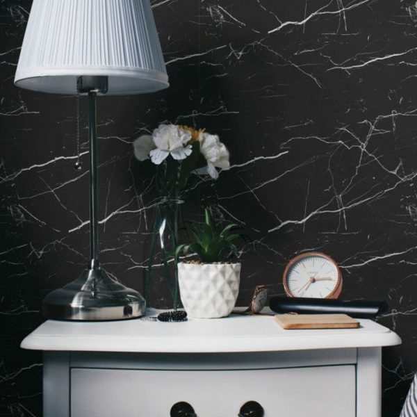 black marble peel and stick wallpaper