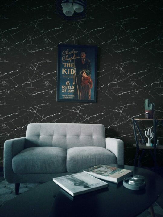 Black marble temporary wallpaper