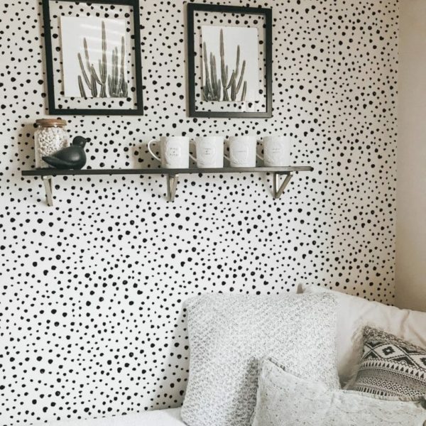 Black tiny dots removable wallpaper