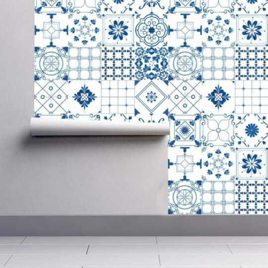 Mediterranean tile wallpaper peel and stick