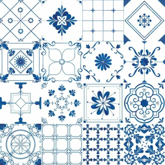 Mediterranean tile removable wallpaper