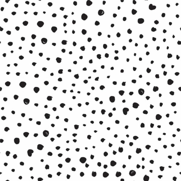 Peel-and-Stick Removable Wallpaper Small Dots Monochrome Black White Tiny