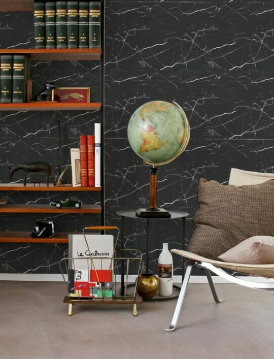 Black marble wallpaper peel and stick