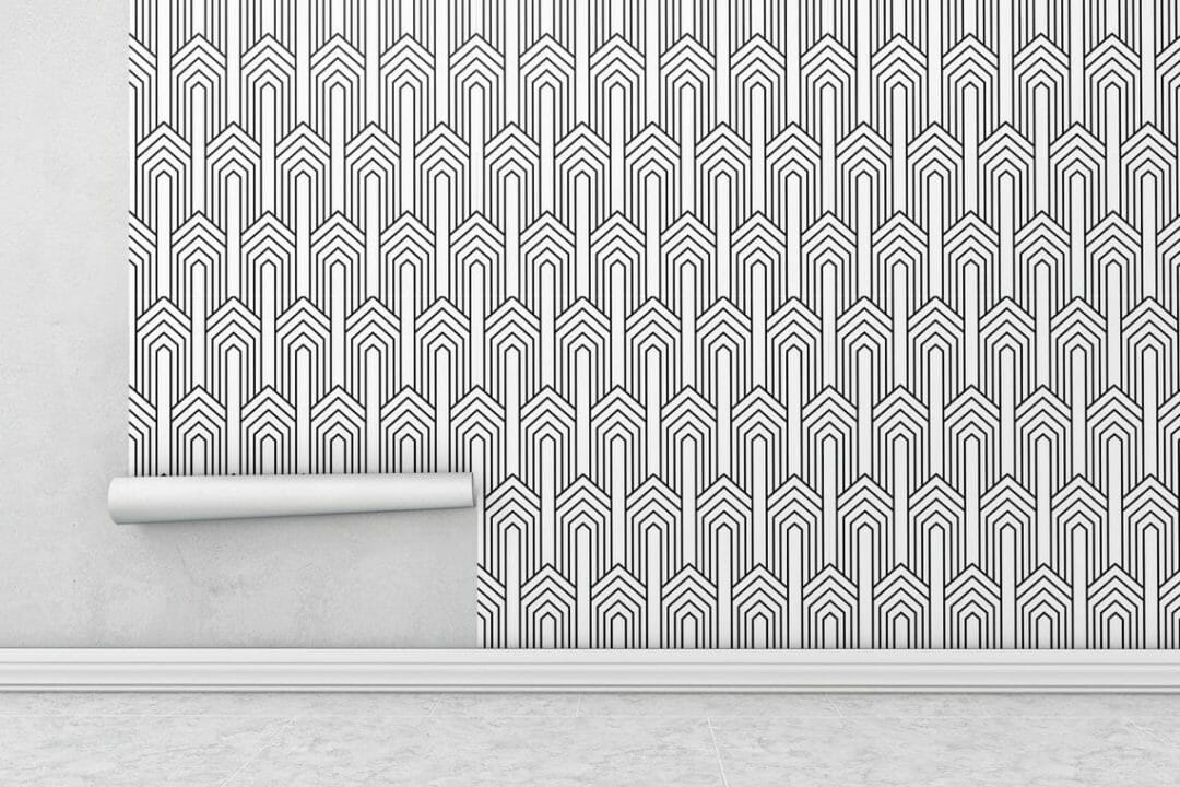 Art Deco arch self stick wallpaper