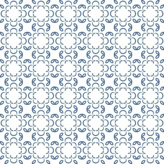 Blue and white geometric floral removable wallpaper