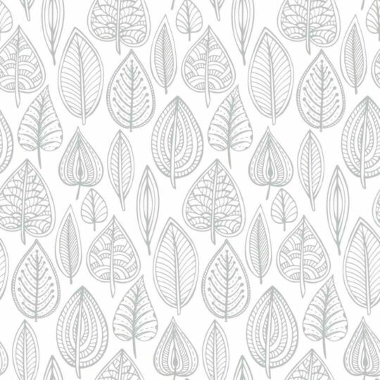 Gray Scandi leaf removable wallpaper