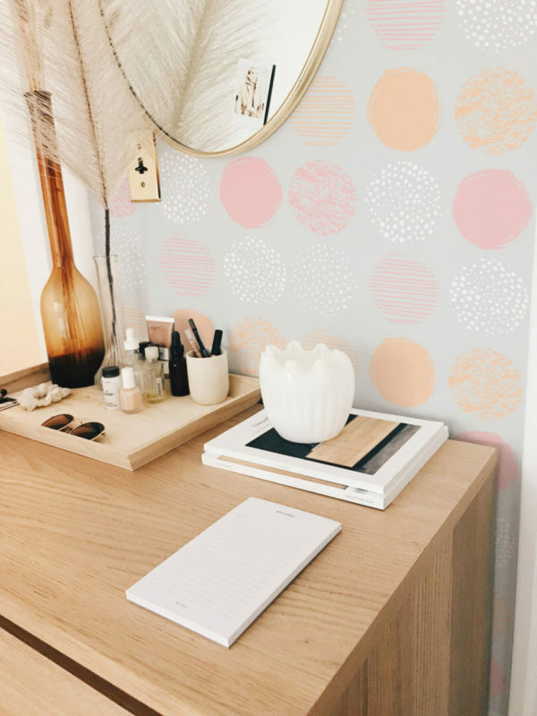 Abstract pastel dots self adhesive wallpaper
