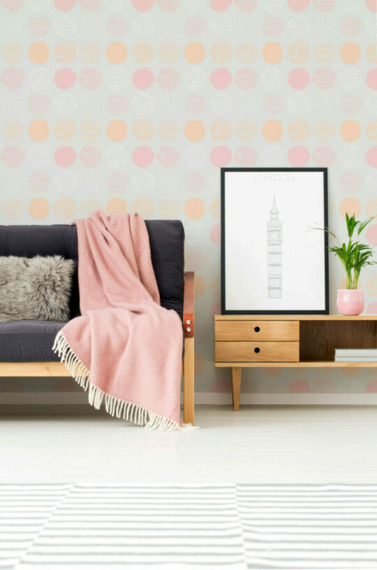 Abstract pastel dots peel and stick wallpaper