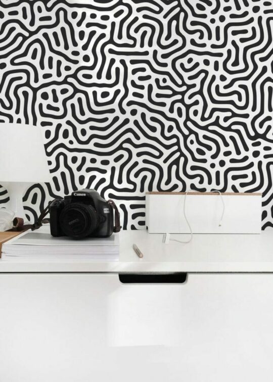 Maze peel and stick wallpaper