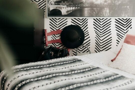 Abstract herringbone self adhesive wallpaper
