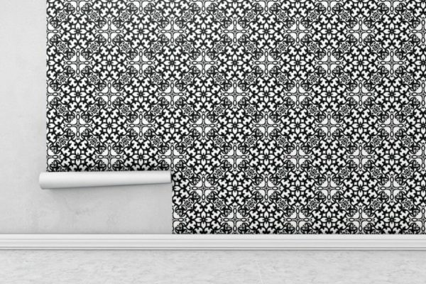 Black and white eclectic wallpaper rolls
