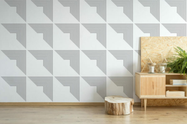 Large geometric square peel and stick wallpaper
