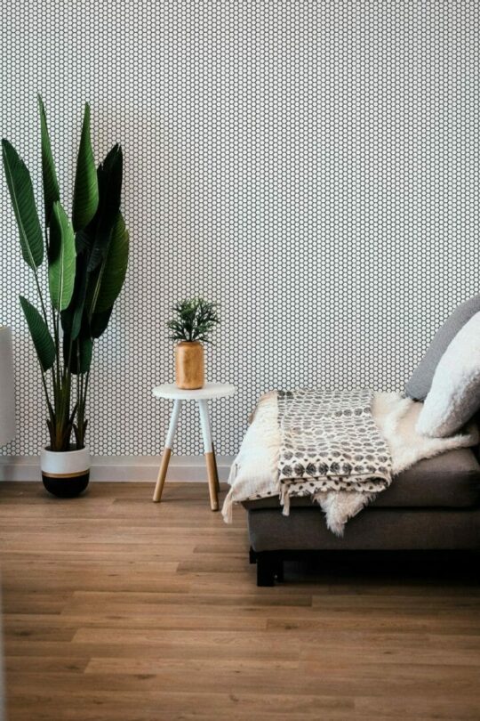 Black and white honeycomb wallpaper for walls