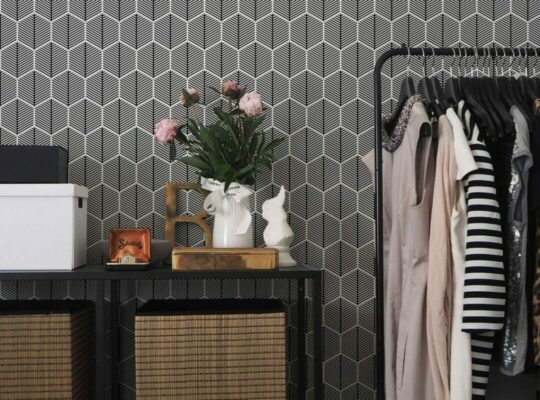 Black and white hexagon wallpaper for walls