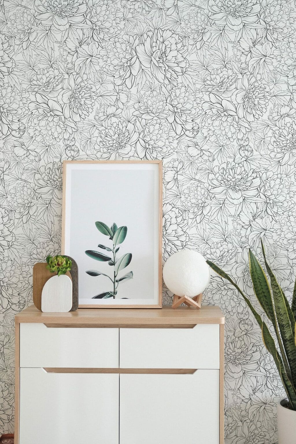 Peonies floral peel and stick wallpaper | Fancy Walls