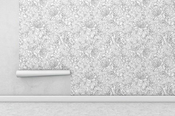Peony floral wallpaper peel and stick