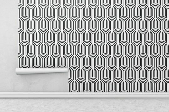 Art Deco arches peel and stick removable wallpaper