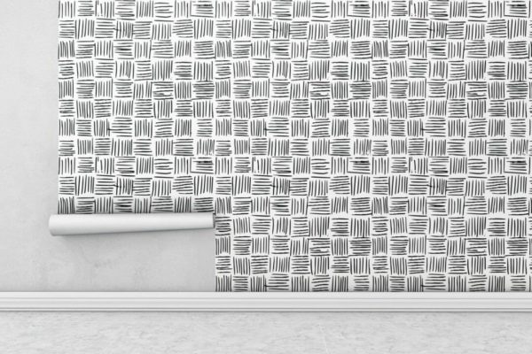 Basket weave brush stroke wallpaper for walls