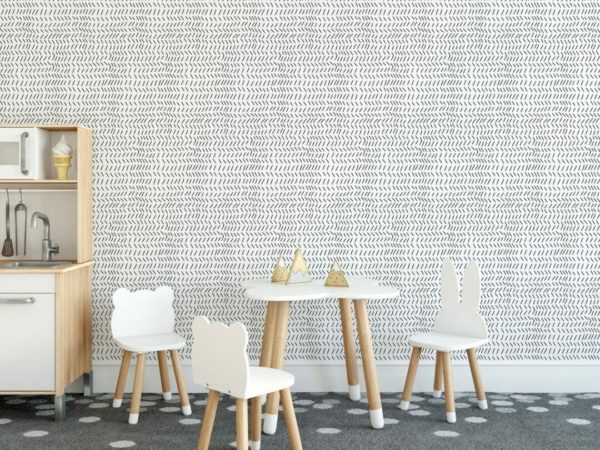 Horizontal herringbone removable wallpaper