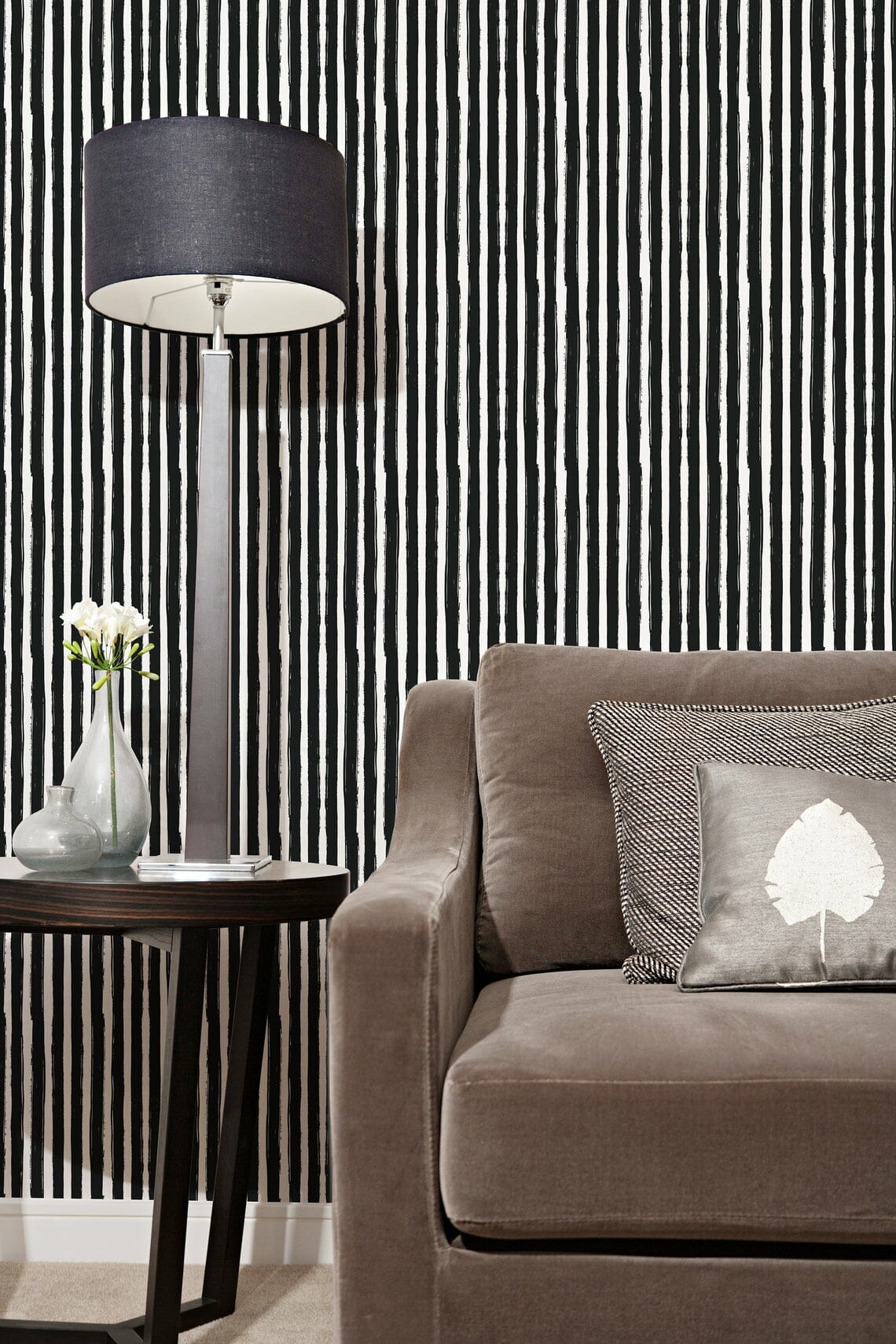 Vertical brush strokes peel and stick wallpaper | Fancy Walls