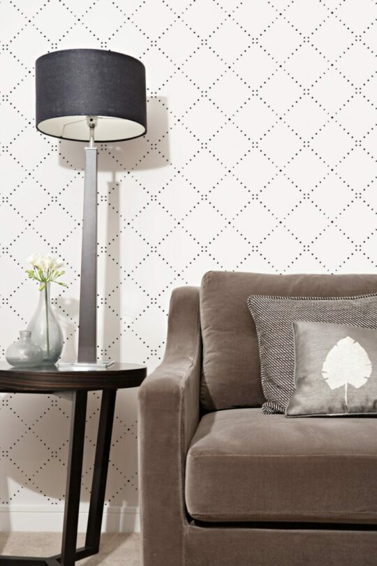 Dotted criss cross peel and stick wallpaper