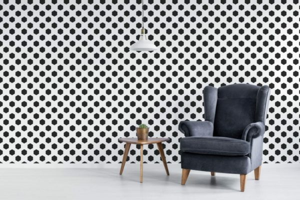 Hexagon polka dot self adhesive wallpaper