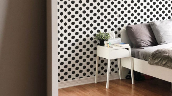 Hexagon polka dot peel and stick wallpaper