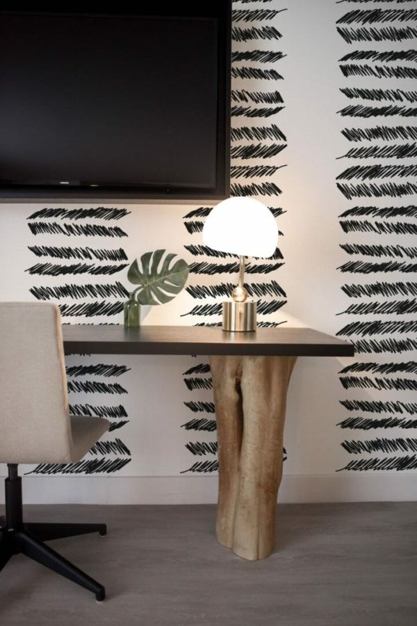Brush stroke feather peel and stick wallpaper